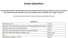 Infos zum Urlaub auf Zakynthos: Kosten