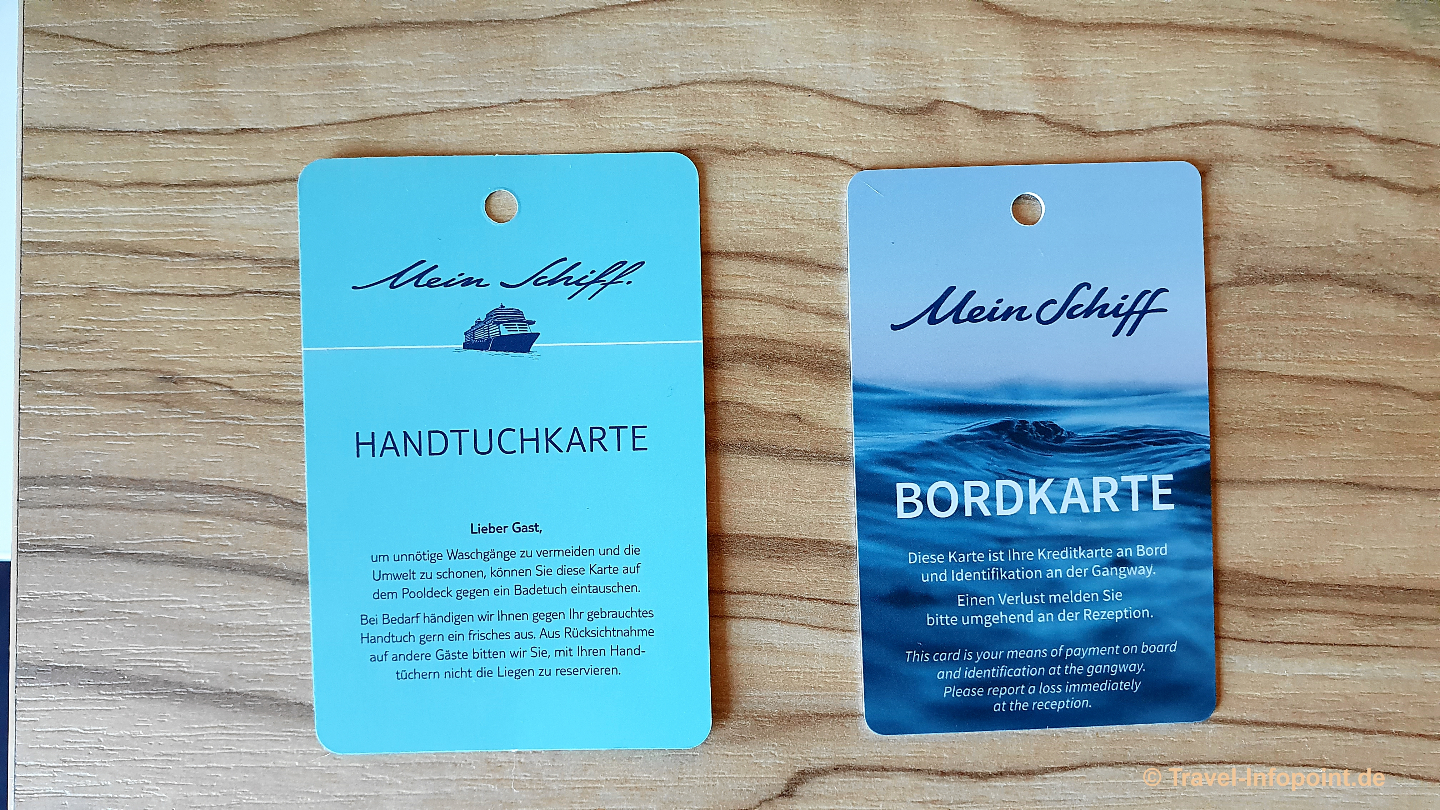 Infos zur Orient-Kreuzfahrt: Bordkarte / Handtuchkarte